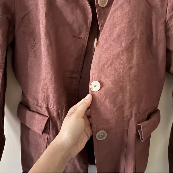 Vintage Jil Sander Terracotta Heavy Linen Jacket - Picture 2 of 7